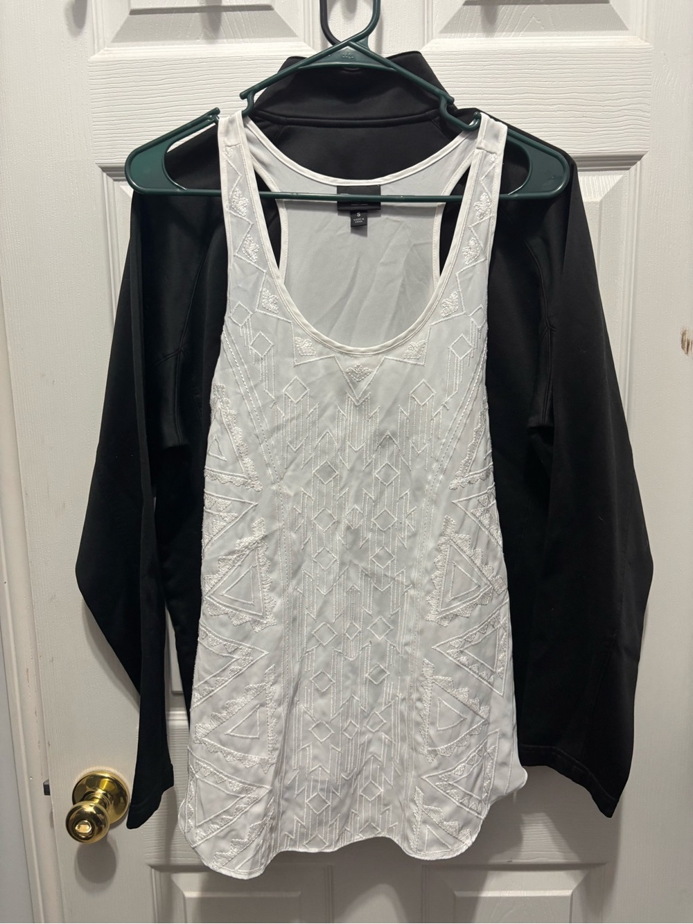 Mossimo White Embroidered Racerback Tank